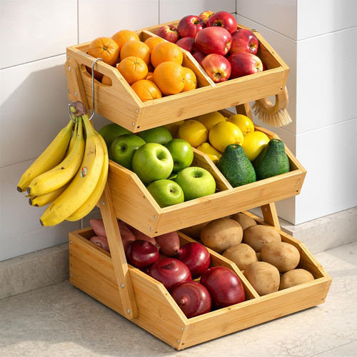 Sevenblue tier bamboo fruit - bamboo,