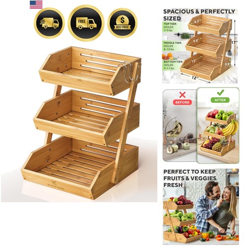 Bamboo tier fruit - 3, basket